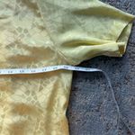 Vintage Satin Short Sleeve Cardigan Geometric Pattern Yellow Medium Photo 5