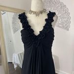 Saint Tropez West Sexy Slinky Ruffled Babydoll Little Black Midi Dress 4 / S Photo 5