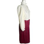 Vintage 70s Jerri Gee Lace Velvet Dress Sz Small Deadstock Small Pearl Button Pink Photo 4