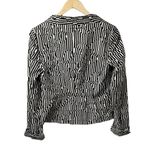 Max Mara  Black Cream Striped Cotton Blazer Size 8 Photo 1