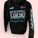 Cool tuned in Tokyo black graphic motorsport hoodie sweatshirt moto too fast Purple Size M Photo 1