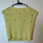 Free People Intimately Floral Embroidered Knit Tank – Soft Yellow Boho Cutie xs Photo 3