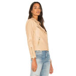 BLANK NYC  Faux Leather Moto Jacket in Natural Light Small Womens Vegan Coat Photo 2