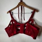 Torrid  Curve Womens Plus 4 4X Red Strappy Lace Satin Bralette Heart Romantic NEW Photo 5