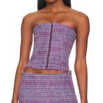 Danielle Guizio NWOT Guizio plaid purple wool blend corset Photo 1