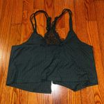 Aerie  flowy forest green cropped tank size large Photo 1