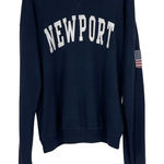 Brandy Melville Newport Navy Blue Crewneck Sweatshirt USA Flag One Size Photo 0