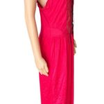 By Betsy Vintage 70s Red Black Sheer Lace Corset Lace Up Bustier Maxi Slip Dress Size L Photo 2