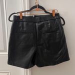 ZARA Black Leather Shorts Photo 2