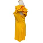 Mac Duggal Women's Leena One-Shoulder Ruffle Casual Mini Dress Yellow Size 6 NWT Photo 3