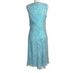 Ann Taylor  Vintage Y2K Bias‎ Cut Silk Blue Paisley Midi Dress 10 Fairy Babydoll Photo 3