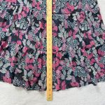 Loft  Floral Print Tiered Mini Dress Navy‎ Pink Long Sleeve Ruffle Boho Medium Photo 10