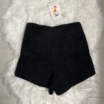 High Waisted Fuzzy Shorts Black Photo 1