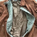 Talbots  Suede leather women’s zip up bomber  chocolate brown Jacket 10P Photo 6