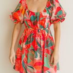 Fantastic Fawn Women's Size Medium Floral Print Puff Sleeve Mini Dress Photo 0