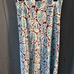 J.Crew Aqua Paisley Midi Slip Skirt Resort Wear | Size Medium Photo 1
