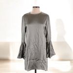 Alexis  Revolve Melany bell sleeve keyhole back mini dress silver Photo 1