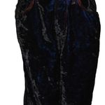 Vintage Jet Set Royal Blue Black Velvet Pants 28w Photo 1