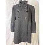 Miss Sixty Wool Blend Military Coat Gray XL Funnel Neck Bell Sleeves Mod Photo 10