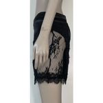 SheIn Black Satin & Lace Peek A Boo Mini Skirt Photo 6