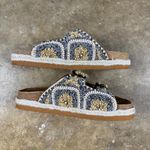 House of Harlow 1960 Women’s 7.5 Beaded Slide Buckle Sandals Rope Espadrille Brown Photo 4