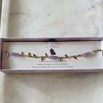 NWT LUNA C NORTE
AMETHYST ANKLET 14KT GOLD PLATED BRASS Photo 0
