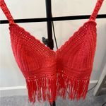 POL Orange Red Embellished Crop Camisole Photo 2