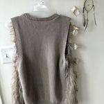 Sebby Collection Tan Faux Fur Sweater Vest sz L Photo 8