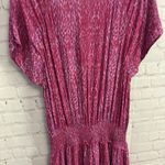 Rails Carla Magenta Cheetah print midi dress girly chic lined buttons Large Photo 7