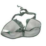 No Boundaries  Bikini Top Triangle Ruffle Molded Cups Metallic Shimmer Green XL Photo 1