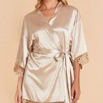 Birdy Grey Claudine Lace Robe Shiny Satin Neutral Champagne Size XL/XXL Photo 0