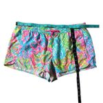 Lilly Pulitzer Luxletic Run Around Shorts Size XL Lovers Coral Colorful Tropical Photo 2