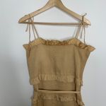 V. Chapman Lily Midi Bodycon Dress Warm Sand Womens Size 10 Gold Photo 6