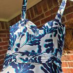 Diane Von Furstenberg  Revel Blue & White Coral Bow Detail Fit & Flare Dress - 10 Photo 8