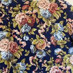 Sunny Leigh Vintage VTG SLB  100% Silk Navy Floral Flower Top Blouse Shirt Medium Photo 2