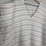 Eileen Fisher Organic Linen Tunic Top XL Striped Poncho Kaftan Beach Coastalcore Photo 4