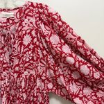 Daughters of India Kyra Mini Dress Balloon Sleeve in Saffron Floral Red Size XS Photo 5