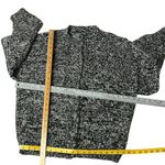 HANDMADE Black White Tweed Cardigan Silver Metal Buttons Crew Neck Womens Large Photo 5