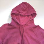 Nike ribbed cropped hooded long sleeve shirt pullover Medium logo maroon Photo 5