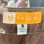 Tulle Brown Green Floral Cotton Dress Size Small Photo 9