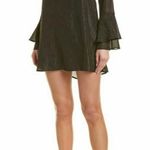 BCBGeneration NWT Bell Sleeve Sheer Metallic Long Sleeve Mini Dress Black New XS Photo 0