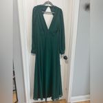 Lulus  Talk About Divine NWT size 3X Hunter Green Long Sleeve Backless Maxi Dress Photo 3