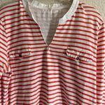 J.Crew ‎ Women's 3/4 Sleeve Clasped V Neck Cotton Striped Top Size Large Photo 6