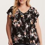 Torrid  Textured Print Blouse Flutter Short Sleeve 2X Dressy Career Business Wear Photo 1