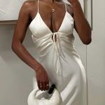 ZARA  dress midi maxi ivory satin tied slip evening summer wedding party Photo 3