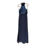 Cinq à Sept Alexander Halter Full Length Gown Size 4 in Navy Photo 1