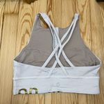 Lululemon  Energy Bra High Neck Long Line Size 6 White Gold Special Edition Zip‎ Photo 5