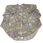 Badgley Mischka Top Womens 2X Aqua Pink Cocoon Floral Printed Tunic Blouse Photo 0