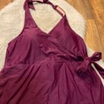 J.Crew J. Cew Re-Imagined Swim‎ Dress Size 8 Halter Onepiece Burgundy Wine Wrap Women's Photo 1