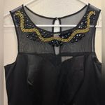 ECI  New York‎ Y2K Beaded Mesh Black Taffeta Cocktail Dress Size 10 Photo 1